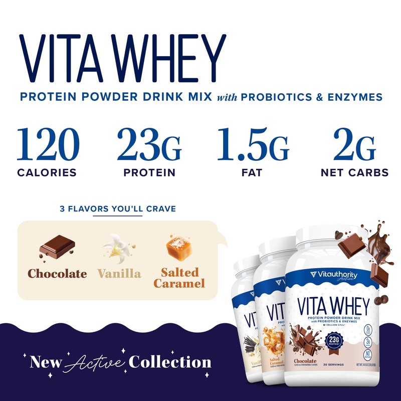 Vitauthority Whey Protein Vanilla 32g Round Tub (30 SRV)