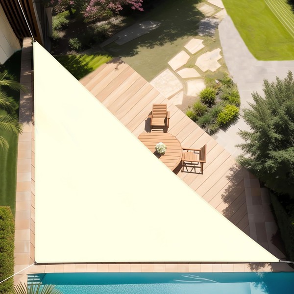 Artpuch 10'x13'x16.4' Straight Edge Cream Sun Shade Sail UV Block