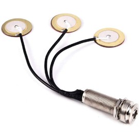 Free Hole Kalimba Thumb Piano Pickup Piezo Transducer with Endpin Jack Contact 3 in 1 with 6.35mm End Pin Jack for Thumb Piano Kalimba Mbira Instrument