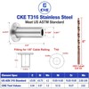 CKE 150 Pack T316 Stainless Steel Protector Sleeves for 1/8"