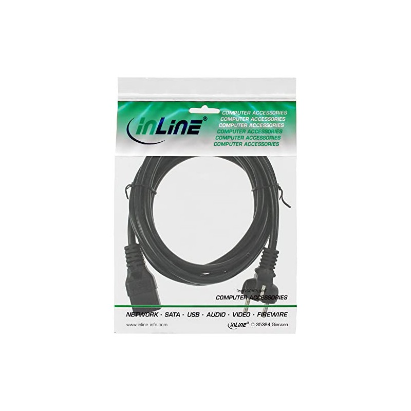 InLine® Power cable 16 A, Schuko straight to IEC IEC320