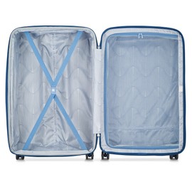 DELSEY PARIS Comete 3.0 Hardside Expandable Luggage with Spinner Wheels, Blue, Checked-Large, 28 Inch