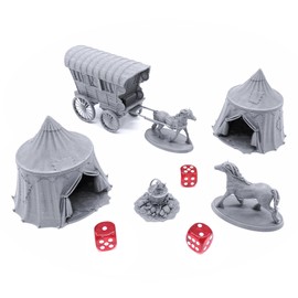 EnderToys Traveler's Camp I by Printable Scenery, 3D Printed Tabletop RPG Scenery and Wargame Terrain 28mm Miniatures