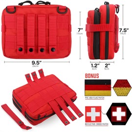 WYNEX Tactical Large Admin Pouch in Double Layer Design, Molle EDC EMT Utility Pouch with Map Sleeve Modular Tool Pouch Large Capacity Flag Patch Included