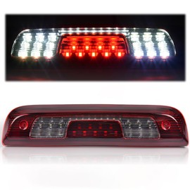 PIT66 LED 3rd Brake Light, Compatible with 14-18 Chevy Silverado/14-18 GMC Sierra 1500 2500HD SILVERADO 3500/3500HD Third Brake Light Cargo Lamps Black Housing Red & White Lens