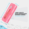 Enday Pencil Box Pink, Plastic Double Deck Pencil Case with