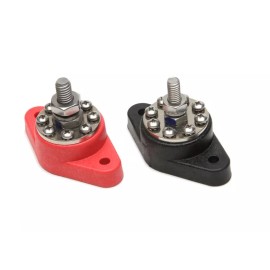 Painless Performance 80116 8-Point Distribution Blocks Red, Black, Pair