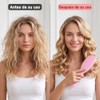 Cepillo Desenredante para Cabello con Pinzas, Kit Peinado Mujer Rosa