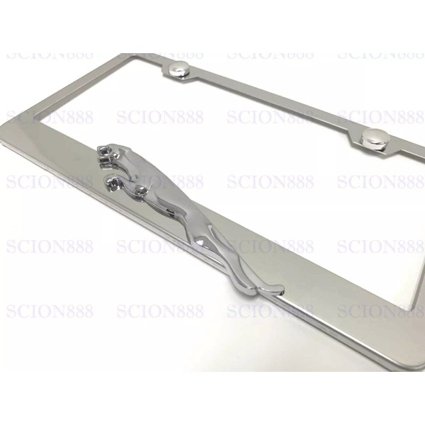 License Plate Frame 1x3D JaguarLeaperLo