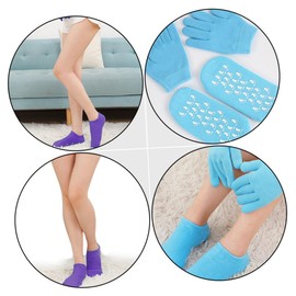 Outanaya Moisturizing Gel Gloves and Foot Treatment Spa Socks Set 2 Sets for Women Hydrating Softening and Nourishing Hand and Foot Care