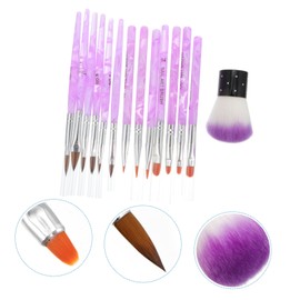 Baluue Nail Art Brush Set Dust Brush 7 UV Gel Pens 6 Crystal Pens for Nail Art DIY for Salon Home Use