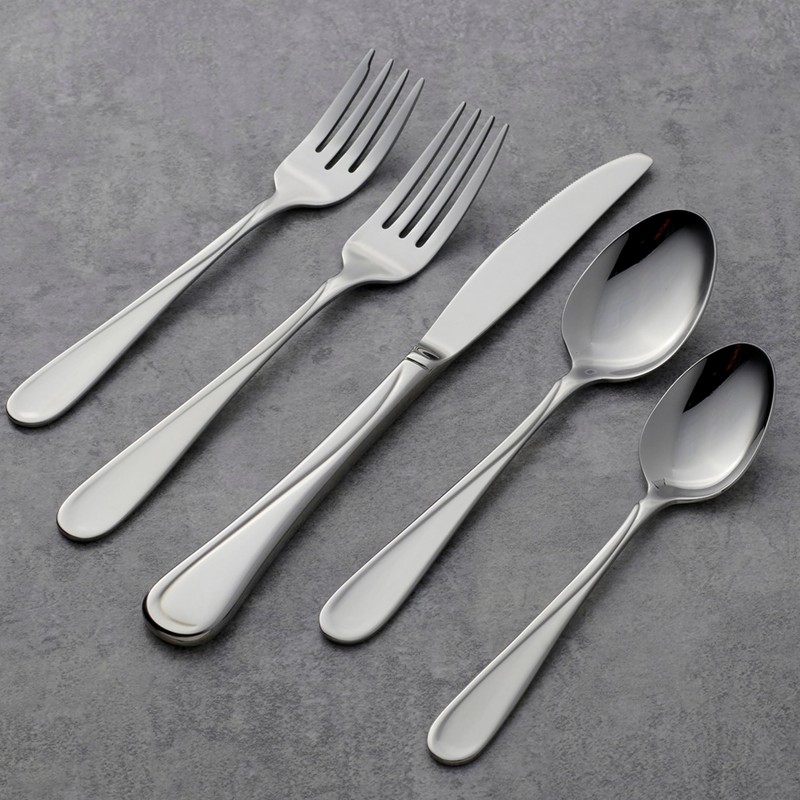 Oneida Silverware Set For 8, Flight 45-Piece Everyday Flatware Set