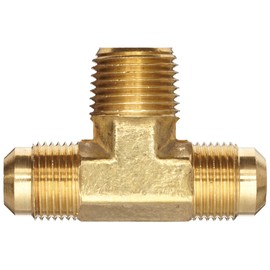 Anderson Metals - 54045-0808 Brass Tube Fitting, Tee, 1/2" Flare x 1/2" Flare x 1/2" Male Pipe