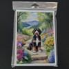 Caroline's Treasures Bernedoodle Spring Path Greeting Cards Pack of 8
