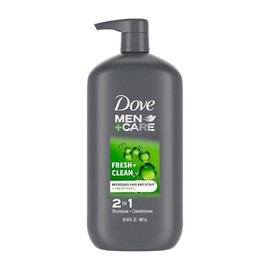 DOVE MEN + CARE | Shampoo 2 en 1 Fresh + Clean | 917 ml | Para Hombre | Shampoo y Acondicionador | Cuidado Capilar y Limpieza Profunda | Efecto Refrescante