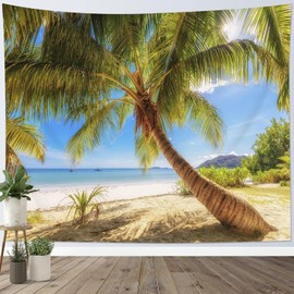 FENDROM Tropical Beach Tapestry Wall Hanging Green Palm Trees Ocean Wall Tapestry Summer Vacation Tapestries for Bedroom Living Room Dorm Party Decor