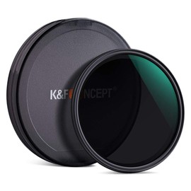 K&F Concept 82mm ND2-ND512 Adjustable 8-Stop Variable Neutral Density Filter HD 18 Layer with Camera Lens Cloth