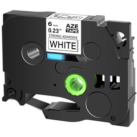 Cruxer Extra-Strength Adhesive Label Tape Compatible for Brother TZe S211 6mm 1/4" Black Text on White Tape for PT Cube PTE550 PTP750 PTD210 PTD450 PTH110 PTD400AD PT710BT Label Makers, 1-Pack