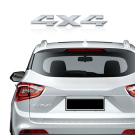 Car Exterior Emblems Badge 3D Sticker Decal, 4x4 Emblem Sticker, 3D Fender Badge Decal, 4 x 4 Emblem Nameplate Decal Rear Emblem Badge for Cars, SUVS, Trucks