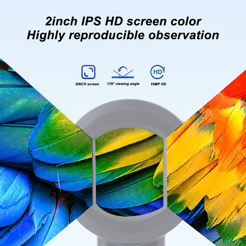 Digital Magnifier 50X with 2 Lighting Modes Handheld 2inch IPS