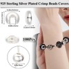 Beebeecraft 1 Box 100Pcs Silver Crimp Beads Covers 925 Sterling