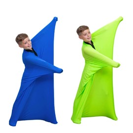 Sensory Sox Stretchy Body Socks Full-Body Wrap to Relieve Stress, Hyposensitivity Great for Boys, Girls with Autism, Anxiety (Large 56"x27", Blue)