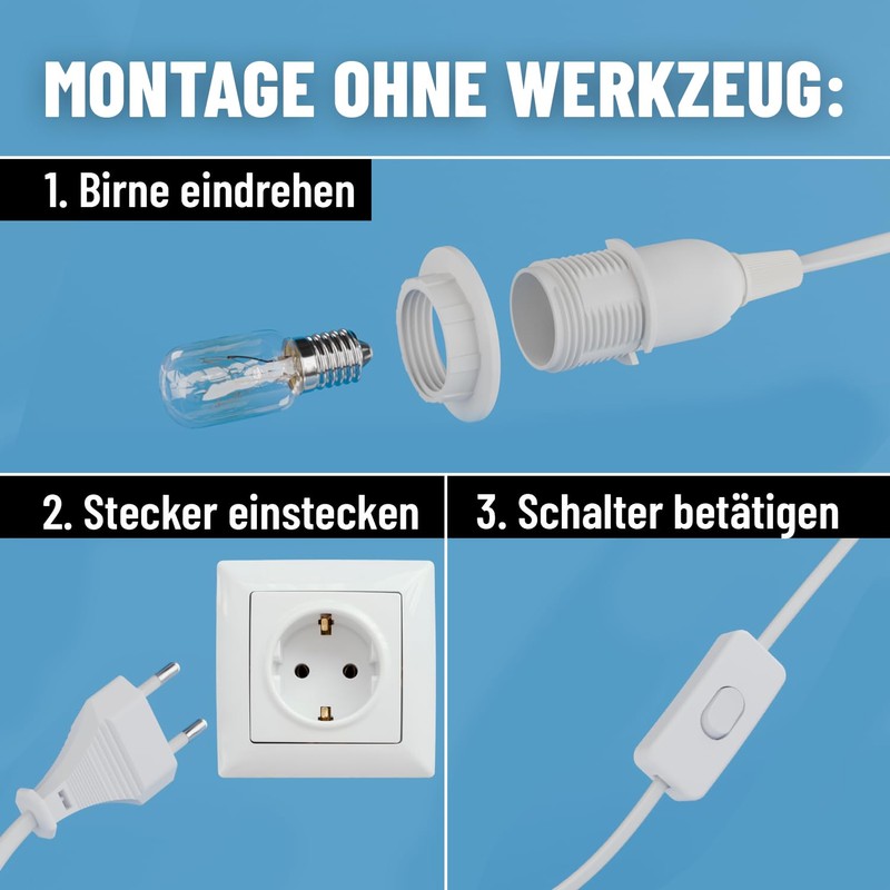 greate. Lamp Holder E14 with Cable and Switch White 3.5