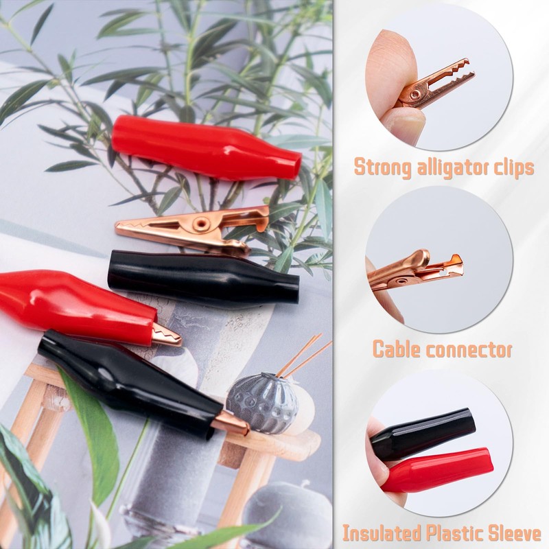 36 PCS Copper Alligator Clips with Soft Insulated Cover,27mm Small