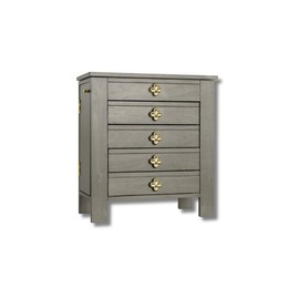 Hives & Honey Emma Jewelry Chest with 4 Drawers, Ring Holders, Necklace Hooks, and Anti-Tarnish Lining jewelry organizer - Color: Grey