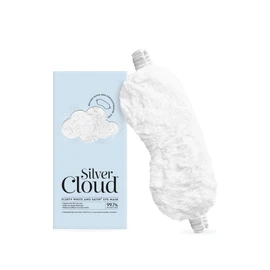 Silver Cloud Fluffy Satin Sleep Eye Mask (White)