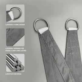 IOAOI Triangular Sun Sail, 3 x 3 x 4.3m, waterproof sun protection awning, triangle right angle, 95% UV protection, including mounting ropes, for balcony, patio, garden (colour: grey)