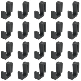 ITROLLE 20PCS Black S-Shaped Hanger Hooks - Stainless Steel Clip-on Hanging Hooks for Plastic Flat Rack