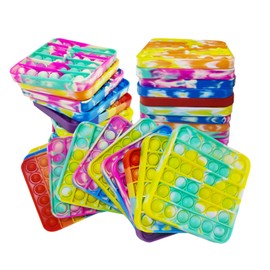 12 PCS Pop Fidget Sensory Toys for Party Favors,Push Pop Bubble Silicone Squeeze Sensory Toys for Kids Adult Autism Special Needs Stress Relief Gift for Birthday Christmas Valentine Classroom Prizes