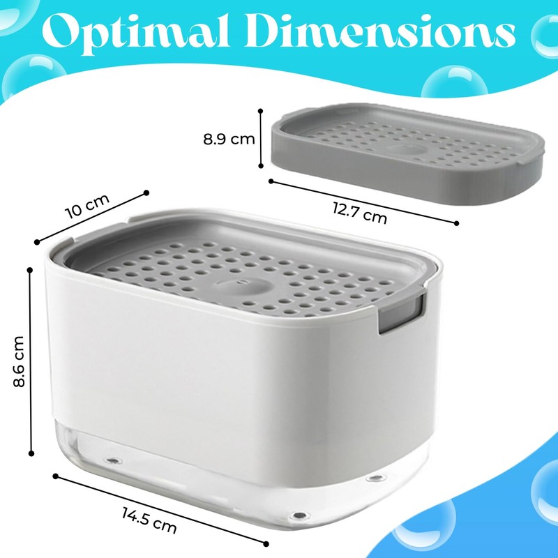Dish Soap Dispenser for Kitchen, 2 in 1 Premium Sponge
