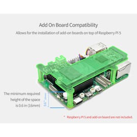 ElectroCookie Raspberry Pi 5 Active Cooler, CPU Heatsink with Temperature-Controlled Cooling Fan for Raspberry Pi 5 (RGB LED)