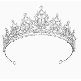Lunimbus Tiaras for Women Princess Crowns for Women Crystal Headbands for Bridal Princess Birthday Party(Silver)