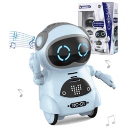 Toy Lob Pocket Robot, Communication Robot, Smart Robot, Mini Robot, Interaction, Dance, Music, Light, English Compatible, Japanese Instruction Manual Included (Blue)