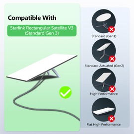 Borcorz for Starlink Cable 150FT Compatible with Starlink Gen 3, Replacement Extension Cable for Starlink Standard Gen 3 Waterproof (150FT/46M)