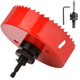 GUOQEE 102mm Hole Saw with Quick Change Arbor, Hole Drilling Cutter HSS BI-Metal for Wood, Plywood, PVC, Drywall and Metal Sheet