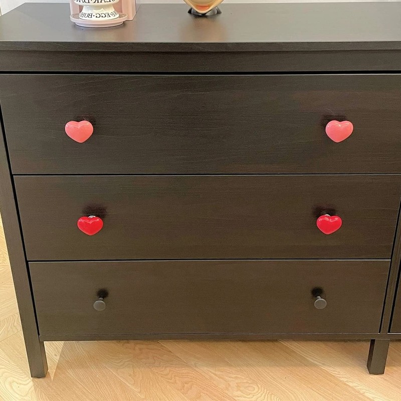 Marstree 6pcs Heart Shape Ceramic Door Knobs Drawer Cupboard Locker