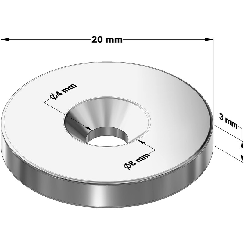 Sensei Ring Neodymium Magnets 20 x 3 mm with Opening