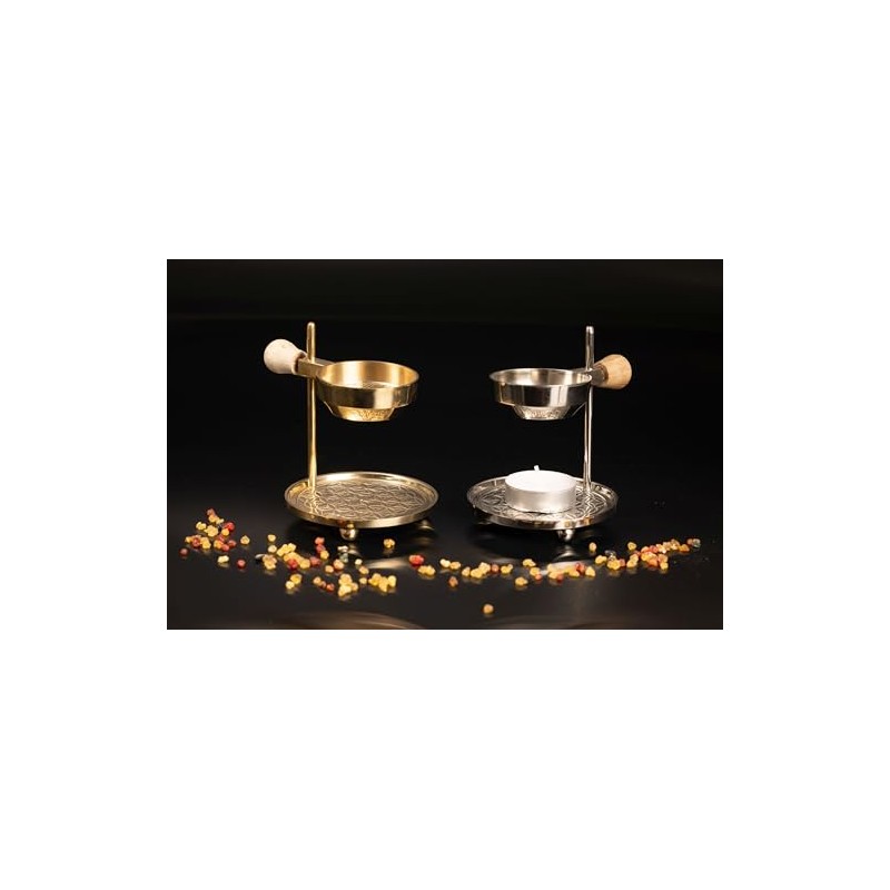 NKlaus 15866 Tea Light Incense Burner Gold Flower of Life
