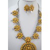 Skelapparel Southwestern Western Yellow Large Squash Blossom Statment Necklace and