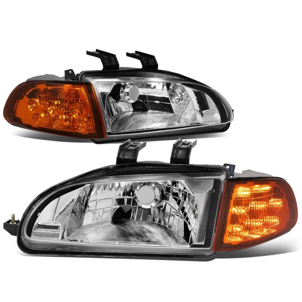 DNA Motoring HL-LED-HC922D-CH-CL1 LED Turn Signal Headlight Corner Lamps