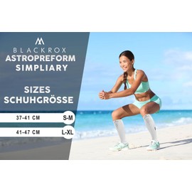 BLACKROX Simpliary Compression Socks for Sports Sports Compression Socks Running Socks Everyday Women and Men Long Unisex, White-Impliary