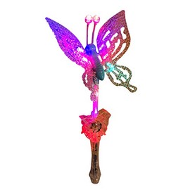Glowtopia Light Up Flashing Butterfly Wand with Sound Effects (Blue)