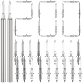 200pcs Wood Double Head Skirting Thread Seamless Nail, Double-Headed Nails Skirting Line Without Marks Nail Invisible Security Screws & Nail-Specific Sleeve Tool for Solid Wood