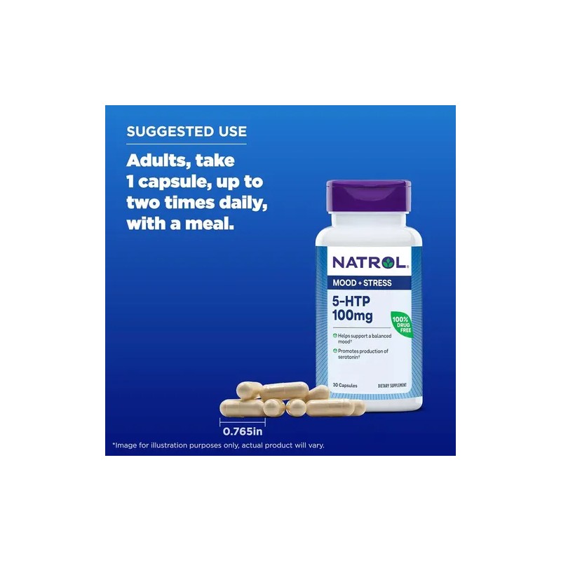 Natrol Cápsulas De Liberación Temporal De 5-htp 30 Capsulas Sin