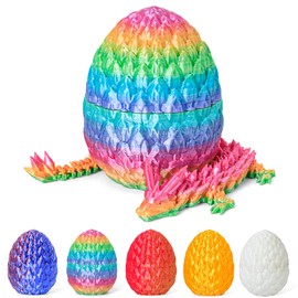 ONEVIVE Dragon Eggs with Dragon Inside 3D Printed, Mystery Dragon Egg Articulated Crystal Fidget Toy for Kids Adults Women Men Funny Gift Desk Decor(Colorful)