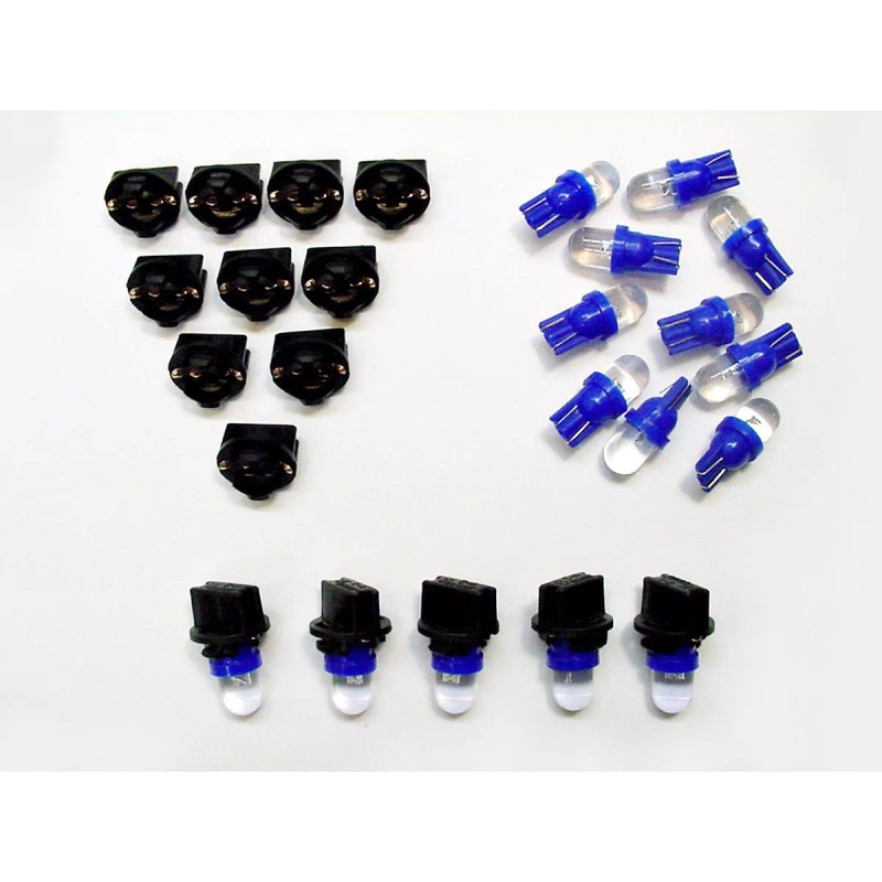 Lumiglow 15 Blue Domes LEDs Lights Bulbs 1/2" Sockets Instrument